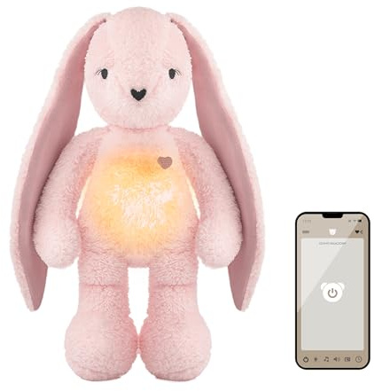 myHummy Bunny rose Kuscheltier mit App — weißes Rauschen & Melodien