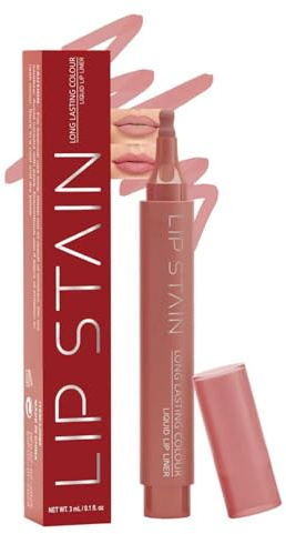 Nude Rose Liquid Lip Liner Stain, Long Wear Waterproof Smooth Lip Stain Pen | Hydrating Lipliners Pencil with Creamy Matte Finish, Highly Pigmented Smudge-proof Lipstick Marker Makeup for Women, Vegan