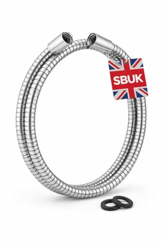SBUK Chrome Shower Hose 1.75m – Anti-Kink Stainless Steel High Pressure Replacement with Universal Standard Fittings - 11mm Cone – Leakproof & Durable Bathroom Accessory