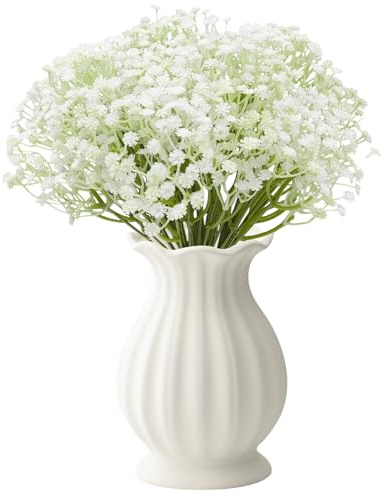 JLNGTHONG Schleierkraut Künstlich wie echt, 40 Pcs Kunstblumen Schleierkraut Künstliche Blumen Gypsophila für Hochzeit, Party, Brautsträuße, Hochzeit Brautsträuße Zuhause Basteln Dekoration,weiß
