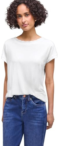 Street One T-Shirt mit Rundhals und Deko-Tape Off White 36