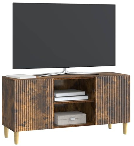 vidaXL TV-Schränk Geräucherte Eiche 102 x 34,5 x 50 cm Holzwerkstoff, Stylischer Retro Wohnzimmerschrank, rechteckig, viel Stauraum, kompakter TV-Ständer, Möbel aus Holzwerkstoff