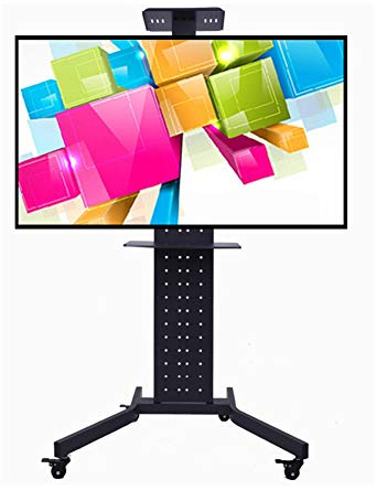 TV Stand Swivel Base for 32 to 75 Inch TVs, 4 Level Height Adjustable, Heavy Duty Tempered Glass, Supports Up to 50kg