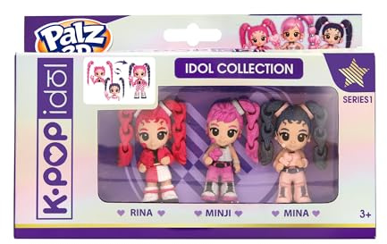 K-POP IDOL PALZ 3D Pack de 3 Rina, Minji, Mina Figuras Coleccionables Altamente Articuladas Y con Cabello Intercambiable Juguete para Niños a Partir de 3 años