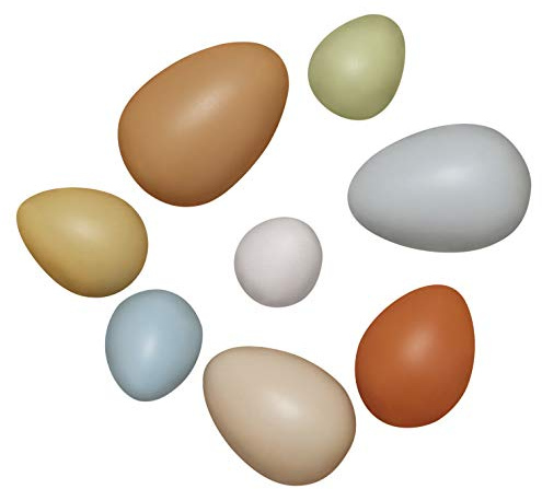 Yellow Door Size-Sorting Eggs | Set Of 8 Eggs - Different Sizes And Weights | Pretend Play Food | Early Educational Toys For Sorting, Weighing, Measuring, Comparing | Outdoor Maths For Kids Age 3 4 5