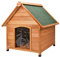 AQPET CUCCIA IN LEGNO PER CANE IMPERMEABILE TETTO SPIOVENTE PER ESTERNO GIARDINO MISURA MEDIUM 87x113x98cm h cm CON TENDA