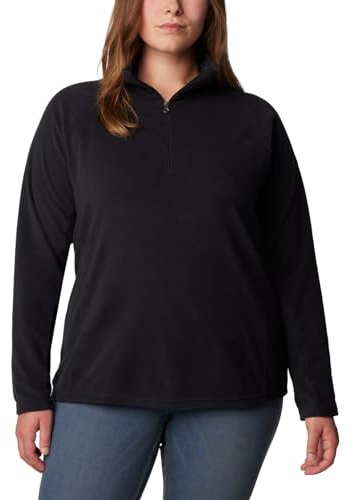 Columbia Women's Glacial IV Half Zip Pullover Fleece Sweater, Black, 2X