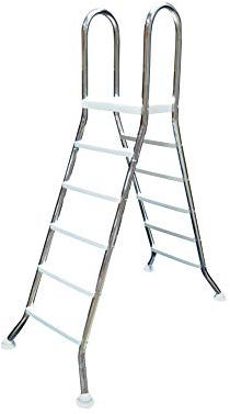 SPIRATO Edelstahl Hochbeckenleiter 5+5 für 1,50m Pool