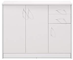 Stella Trading Kommode weiß matt mit Schubladen, BxHxT 109x86x35 cm