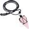Nupuyai Healing Crystal Point Pendant Necklace for Women Men, Hexagonal Stone Pendulum for Divination Adjustable Cord 18-32 Inches, Stone rope, rose quartz crystal stone