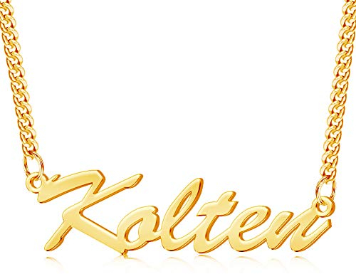 MissChic Namenskette, Silber Personalisierte Kette,18K Rosegold/Gold Vergoldet Kette mit Name, Geschenk für Freuen, Herren, Freundin, Mutter, Schwester