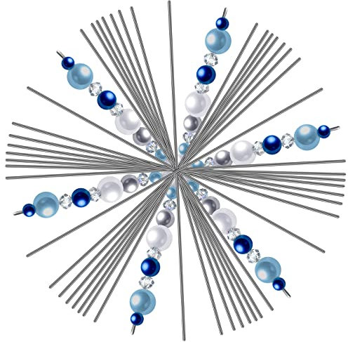 Hotop Snowflake Wire Personalized Metal Christmas Snowflake Wire for DIY Bead Ribbon Charms Party Decorations Fun Beading Project(48 Pcs,6 Inch)