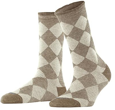 Burlington Damen Socken Dalston W So Baumwolle Wolle gemustert 1 Paar, Braun Beige Melange 5155, 36-41