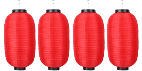 BIOSA 2/4 Stücke Japanische Laternen Garten Chinesische Lampions Deko Feier Stoff Laterne for Outdoor Draußen Sushi Restaurant Hängende Lampen Dekoration