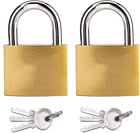 2 Pcs Solid Padlocks Heavy Brass Padlocks Security Small Lock for Luggage Lockers Toolboxes Cupboards