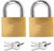 2 Pcs Solid Padlocks Heavy Brass Padlocks Security Small Lock for Luggage Lockers Toolboxes Cupboards