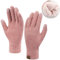 Damen Winter Warm Touchscreen Handschuhe Thermo Gestrickte Winterhandschuhe Doppellagige Strickhandschuhe mit Fleece Gefütterte Frauen Geschenk, Rosa