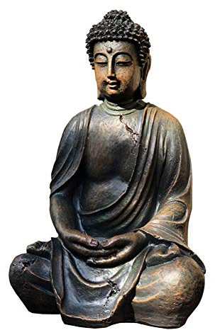 Garten-Buddha-Skulptur, Handwerk Gartendekoration Buddha-Statue Außenkulptur Gartendekoration Vintage Buddha Dekoration 20 * 24 * 38Cm Good