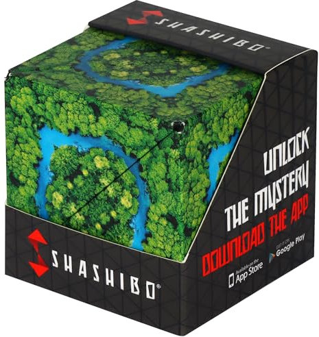 SHASHIBO Formwechsel-Box – Preisgekrönter, patentierter Zappelwürfel mit 36 Seltenerdmagneten – lässt Sich in über 70 Formen verwandeln (Wild Series - Jungle)