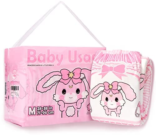 LittleForBig Erwachsenen Gedruckten Windeln 10 Stück - Baby Usagi (Medium 71-96 cm)