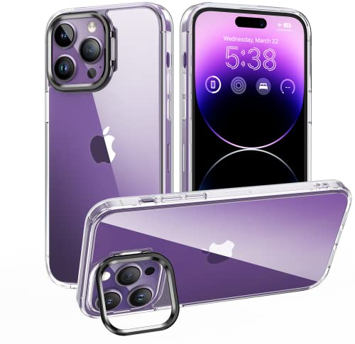 TILIYOO Designed for iPhone 14 Pro Max Case with Invisible Stand, Non-Yellowing Military Drop Protection,Built-in Camera Ring Kickstand, Shockproof Slim for 14 Pro Max Phone Cases 6.7 Inch, Crystal Clear