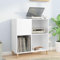 Homgoday Plattenschrank Schallplatten Beistellschrank mit Viel Stauraum TV-Schrank Standschrank für Büro Wohnzimmer Schlafzimmer Weiß 84,5x38x89 cm Holzwerkstoff
