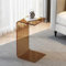 MKYOKO C-Förmiger Beistelltisch, Acryl-Sofa-Beistelltisch, Modernes Design, Klare Heimdekoration, Präsentationstisch für Wohnzimmer (Braun, 30x30x60cm)