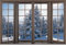 MIRRORANG 4,2x3m Winterlandschaft Hintergrund Fensteransicht Weihnachten Schnee Bäume Landschaft Fotografie Hintergrund Baby Kinder Party Dekorationen Porträt Kuchen Tisch Banner, Vinyl