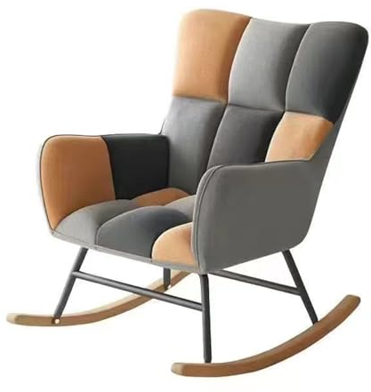 Sessel, Moderner Gepolsterter Schaukelstuhl Mit Hoher Rückenlehne, Schaukelstuhl Mit Fußstütze, Gepolsterte Schaukelstühle Für Kinderzimmer, Glider Rocker, Wohnzimmer-loungesessel