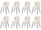 GrandCA HOME Juego de 8 Sillas de Comedor Sillas con Asiento Tapizado, Sillas de Cocina Nórdicas Sillas Acolchadas con Patas de Metal, Cojines de Tela, Beige