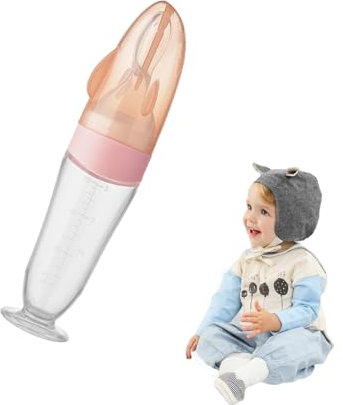 Alimentador de biberones para alimentos para bebés, Alimentador de cucharas para alimentos para bebés, Cuchara para biberón exprimible de silicona para alimentador de bebé, Comedero para Kasmole