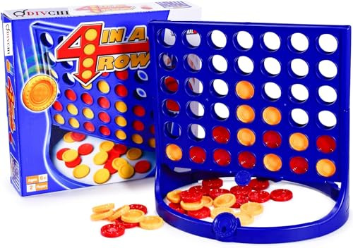 DIVCHI 4 In A Line Game - Christmas Four In A Row Line Up 4 Gaming Fun Set - Classic Fun Family Games For Kids Children