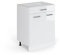 Vicco Meuble Bas Universel R-Line, Blanc Haute Brillance/Blanc, 60 cm avec tiroirs, sans Plan de Travail