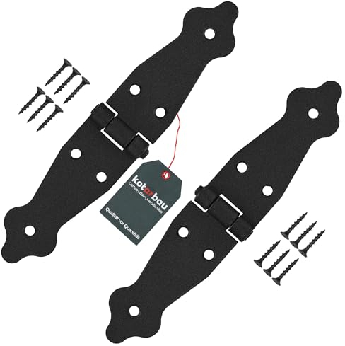 KOTARBAU® 2er Set Ladenband Türbänder 100 x 100 x 35 mm aus Pulverbeschichtetem Stahl Torscharnier Türband Schwarz Scharniere Klappbar Fensterscharnier Holztür Gartentor Scharnier Kistenband Torbeschl