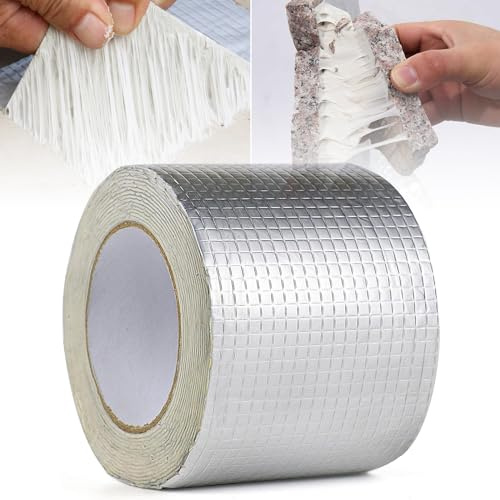 Joaecosmhui Butylband Aluminiumfolie Tape (1mm x 10cm x 5m) | Wasserdichtes, Wasserfestes Klebeband, Reparaturband für Rohre, Dach, Wohnwagen, Flachdach