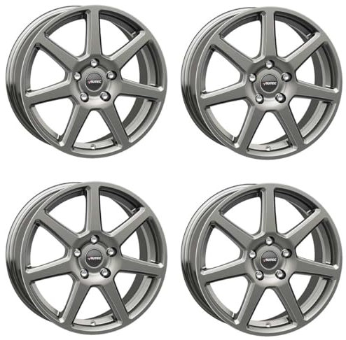 4x AUTEC Felgen Alufelgen TALLIN 6.5x15 ET38 4x100 Titansilber kompatibel mit Toyota Yaris Aygo Corolla iQ