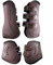 Merauno® Gamaschen & Streichkappen, 4er Set Gamaschen Pferdesehne Bandage mit Robust Elastisch, PU Shell, Neopren atmungsaktiven Löchern für Springen, Reiten, Events (M, Braun)