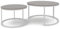 GREKPOL Couchtisch 2er Set - Runde Couchtische 48x70 + 42x50 cm - Rund Couchtisch Weiß mit Kaschmir - Coffee Table - Kafeetisch