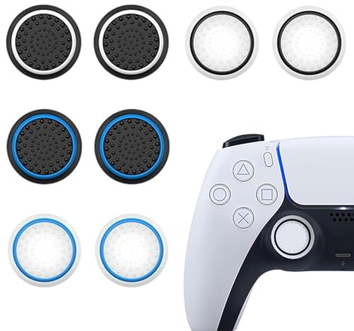 UEAVOID 4 Pares Joystick Thumbstick Grips, Mejor Agarre y Protección de los Sticks, Cubiertas para Mando de Silicona, Accesorios de Controlador de Joystick, para Xbox One Series X/S, PS4, PS5