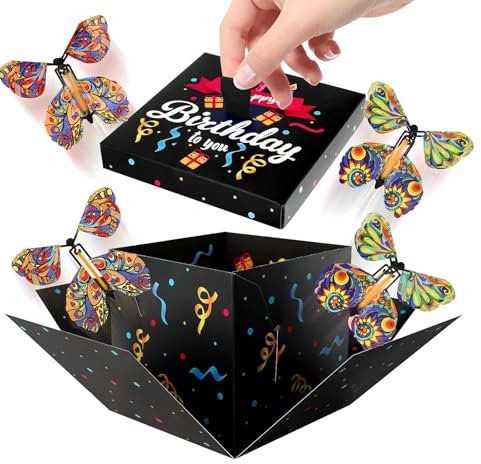 Schmetterlinge Explosion Box, Explosionsbox Geschenkbox, Pop Up Surprise Box, DIY Explosionsbox Geburtstag, Überraschungsbox Geschenkbox für Geburtstag