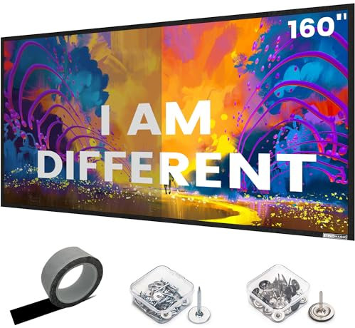 SilverMagic High Gain Projector Screen - Fixed Frame & Wall-Mounted - 2.6X Gain, High Contrast ALR - White 16:9 160 inch, Trimmable