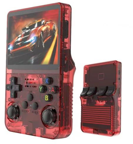 r36s Consola de juegos portátil de videojuegos, consola de videojuegos integrada con 15000 juegos clásicos, pantalla IPS HD de 3.5 pulgadas, 8 horas en espera, consola de juegos de mano recargable con