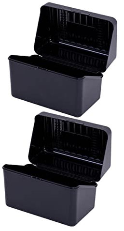 NUOBESTY 2stücke Visitenkartenhalter Schwarz Desktop Karten-organizer Visitenkartenbox Aus Hochwertigem Kunststoff Mit Stabilem Standfuß Und Praktischem Klappdesign Für Schreibtisch Und