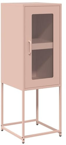 ULUYYUC Sideboard Vintage Buffetschrank Küche Barschrank Standvitrine - Sideboard Rosa 36x39x107 cm Kaltgewalzter Stahl für Speisesaal Wohnstube Schlafzimmer Küche