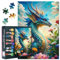 Mythical Creatures 1000 Piece Puzzle for Adults Dragon in the Garden puzzle 1000 Pieces Challenging Puzzles Suitable for Game Nights Adult and Adolescent Family Toy Gifts Finished Size: 70x50cm