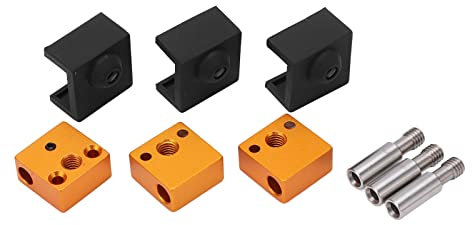 3 Sets 3D -Drucker -Silikonsocken, Aluminiumheizungsblock, Edelstahl -Hals für MK7 MK8, Ender 3, Ender 3 Pro, Ender 5, Ender 5 Pro, CR10, CR10S, S4, S5, Höhere Sicherheit und