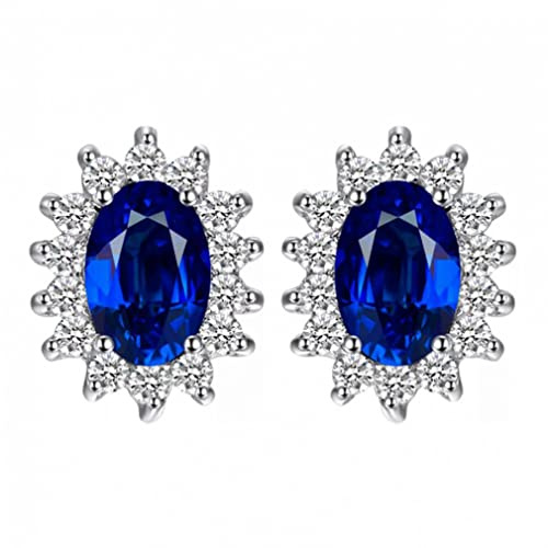 LMRJHAZM Blue Saphire Edelsteinohrring