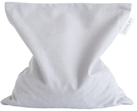 LOOLAY Kirschkernkissen Mikrowelle 20x20 cm – Wärmekissen aus 100% Baumwolle – Kirschkern Kissen Ideal bei Muskelverspannungen oder Menstruationsbeschwerden (grau)