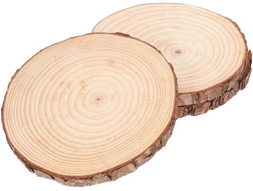 OSALADI Lot de 3 Dalles de Jardin Décoratives en Bois Naturel, Diamètre 18-20 Cm, Épaisseur 2 Cm, Pierres de Gué Résistantes aux Intempéries pour Allée Extérieure, Terrasse et Chemin