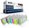Print-Klex 6X Kompatible Tintenpatronen kompatibel für HP DesignJet T1100 PS 44 Inch T1100 Series HP72 HP 72 Schwarz Cyan Magenta Yellow Foto Black Grau - Easy Line Serie